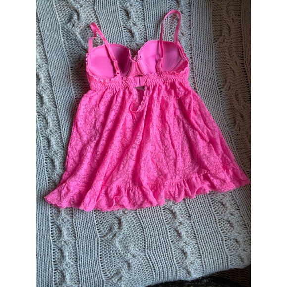 Victoria’s Secret Barbie Pink Lace Baby Doll Nightie - Picture 2 of 3